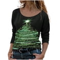 thumbnail image 2 of Pntutb Blusa de manga larga con cuello redondo y estampado de árbol de Navidad para mujer Pntutb Pntutb-405, 2 of 5