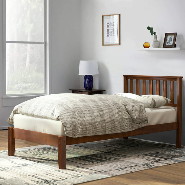 Twin Bed Frames No Box Spring Needed, Wood Slat Bed Frame Twin