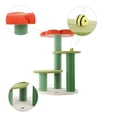 thumbnail image 2 of THE LICKER STORE Poppy 29" 3-Tier Modern Jute Flower Cat Tree with Dangling Toy, Orange/Green, CTR1007A, 2 of 9