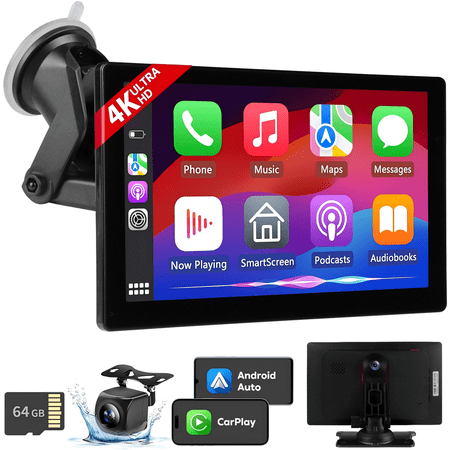 MHCABSR 9" Touchscreen Car Stereo with Wireless CarPlay and 4K HD Camera