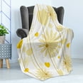 thumbnail image 4 of Yellow Soft Flannel Fleece Blanket, Dreamy Floral Composition with Hearts Valentines Day Inspired Pattern Spring, Cozy Plush for Indoor and Outdoor Use, 50" x 70", Earth Yellow Beige, by Ambesonne, 4 of 5