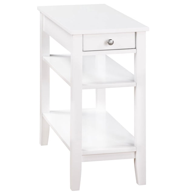 Convenience Concepts American Heritage Table d'Appoint avec Station de Recharge, Blanc