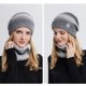 thumbnail image 2 of Conjunto de gorro y bufanda de punto para mujer, gorro de color degradado para otoño e invierno, 2 of 5