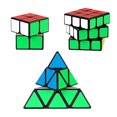 thumbnail image 2 of Juego de cubos de velocidad de 3 uds, rompecabezas de Base negra, juego de cubo mágico de 2x2x2 3x3x3, cubo de rompecabezas liso piramidal, 2 of 5
