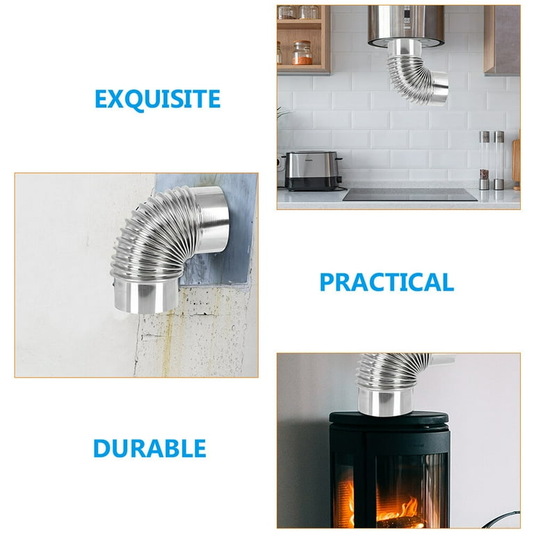 Wood Stove Pipe Flue Stainless Steel Chimney Exhaust Pipe Rustproof Elbow Exhaust  Pipe - Walmart.com