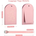 thumbnail image 3 of Etiqueta de equipaje y fundas para pasaporte, 2 etiquetas de maleta de cuero PU, 2 soportes para pasaporte de viaje, etiquetas de equipaje para evitar bolsas y maletas perdidas (rosa+blanco), 3 of 5