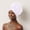 White, variant on Women's Oversized Flower Turban Hat, African Pleated Head Wrap Cap