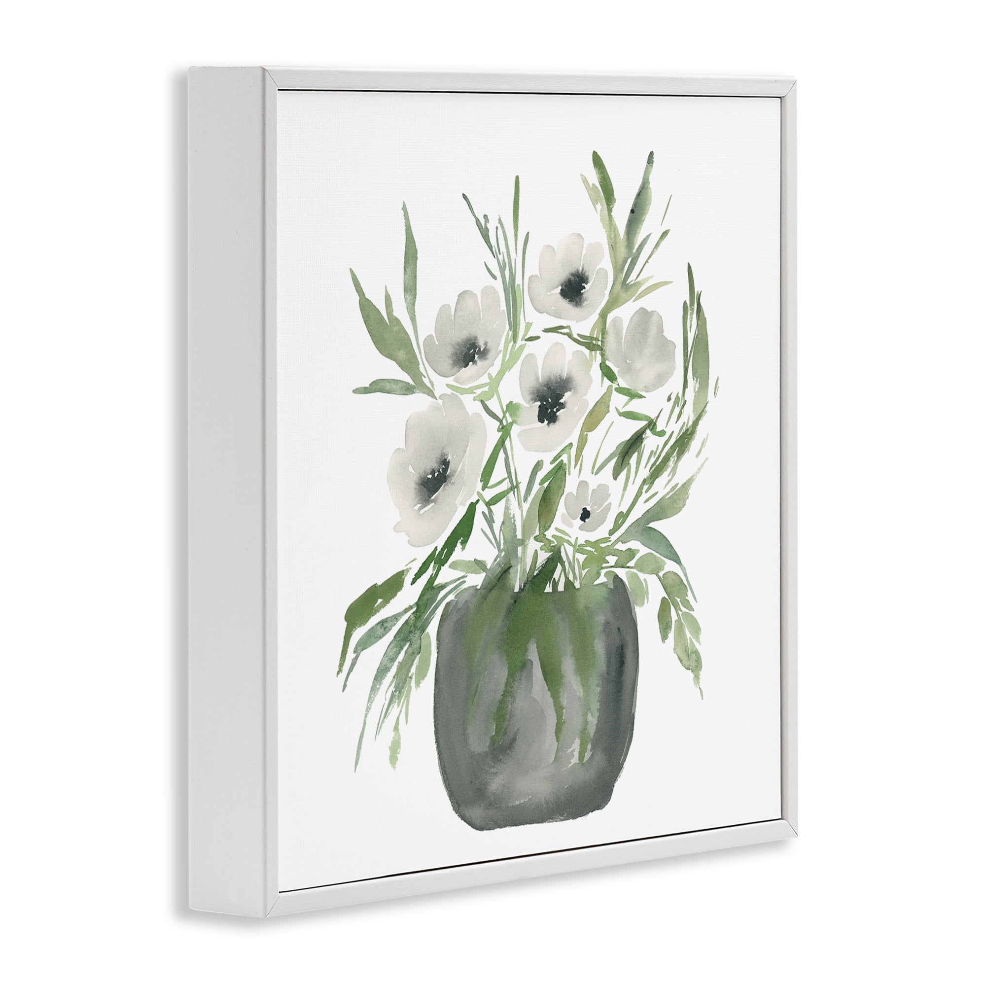 Stupell Industries Soft White Anemones White Framed Giclee Art, design by Lucille Price