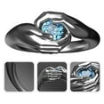 thumbnail image 4 of Manos Abrazando Anillos De Piedras Preciosas Azules Amor Creativo Para Siempre Anillo De Mano Para Mujeres Y Hombres Noticed AP006632-01, 4 of 6
