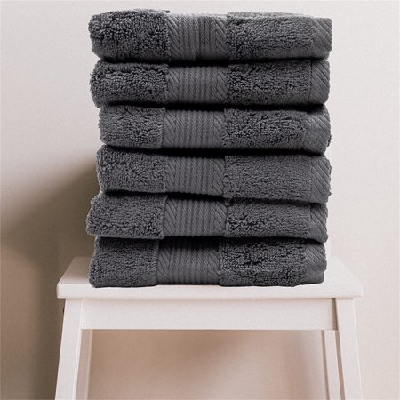 6 Piece Towel Set, 16x28 Inch, 100% Soft Cotton Zero Twist 16 Single Yarn Ring Spun Luxury Hand and Face Towels Spa Quality ()