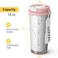 thumbnail image 4 of 18oz Double Drinking Coffee Mug – Vacuum Insulated Stainless Steel Travel Cup with Leakproof Lid, 316 Steel Thermos Tumbler for Hot & Cold Beverages, 4 of 7