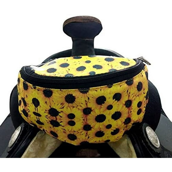 Showman Sunflower Print Insulated Nylon Saddle Pouch