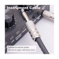 Guitar Instrument Cable Electric Guitar Cord 6.35mm Mono Plug Connect Cable for Guitar Bass Drum Audio Device, 5 Meter