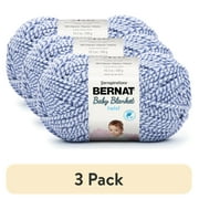 (3 pack) Bernat® Baby Blanket Twist™ #6 Super Bulky Polyester Yarn, Blue Twist 10.5oz/300g, 220 Yards