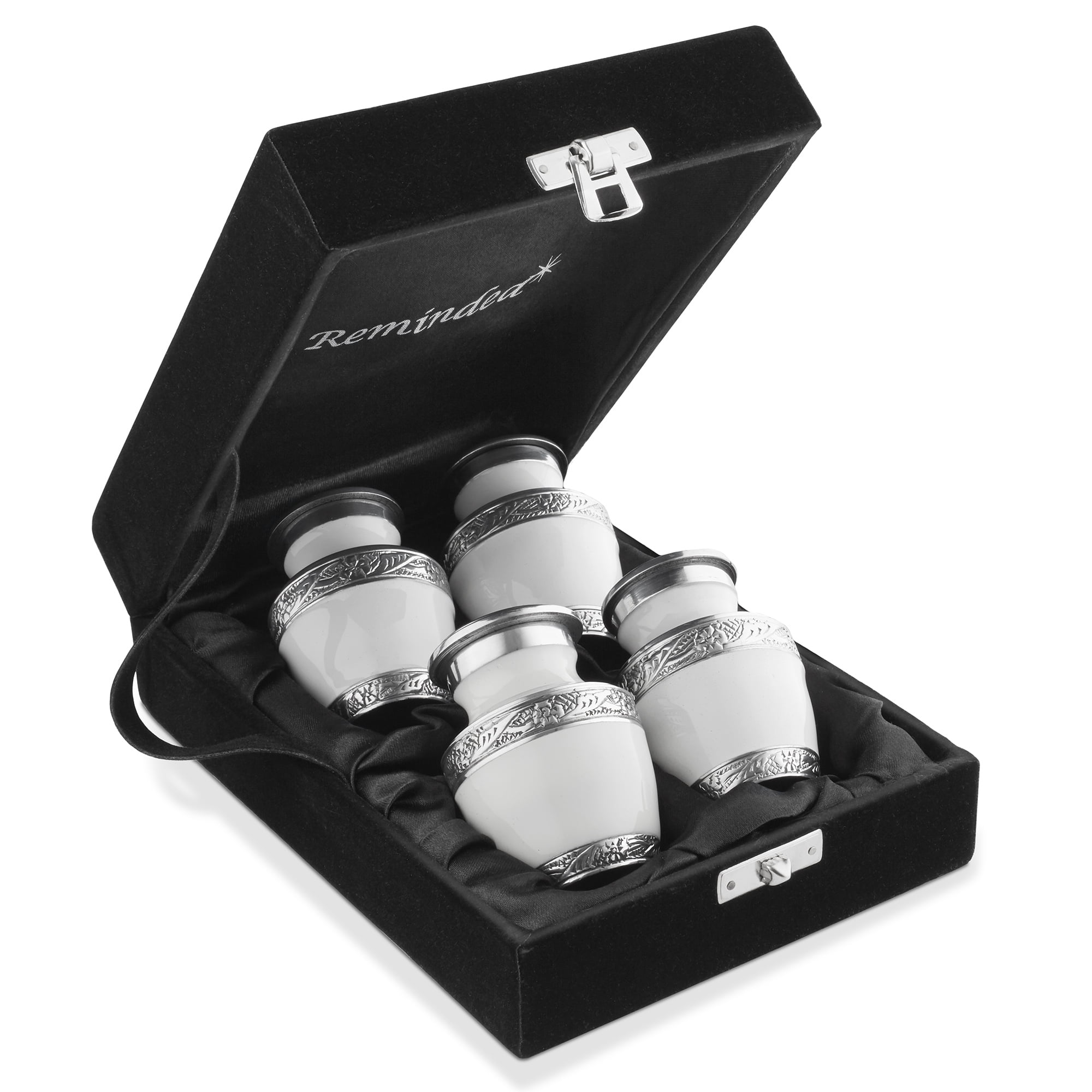 Reminded Small White Aluminum Mini Keepsake Cremation Urns Vase with