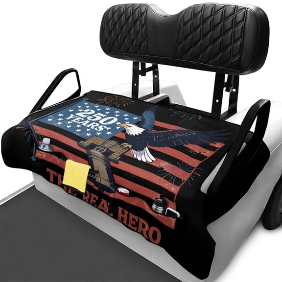 Pzuqiu 250 Years Eagle Black Golf Cart Seat Protect Your Golf Cart Seat, Fit for Club Car Golf Cart Golf Carts Suitable for 2 Passenger Yamaha
