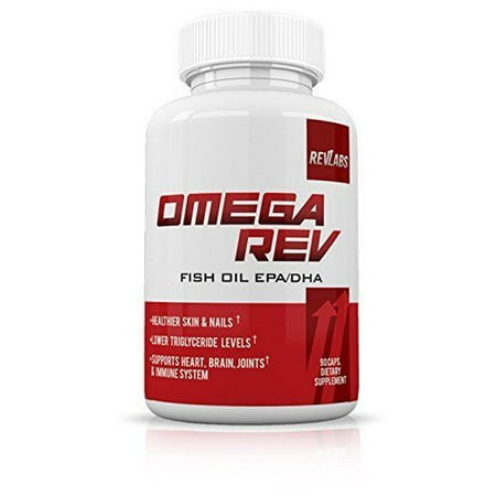 - RevLabs- Omega Rev-Omega 3 Fish Oil Supplement EPA/DHA- Supports Heart, Brain, Joints & Immune System- Lower Triglyceride Levels- Healthier Skin & Nails