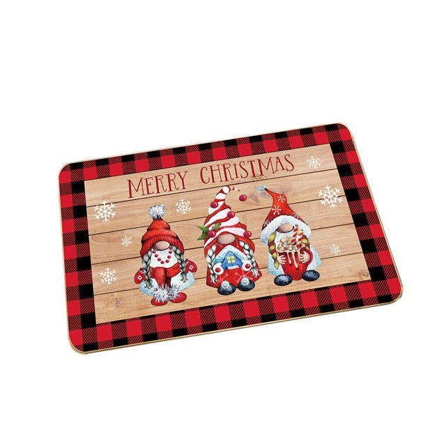 Christmas Winter Holiday Decor Non-Slip Carpet | Anti-Slip Waterproof Absorbent Doormat for Entryway, Bathroom & Front Door | Dirt Resistant Indoor/Outdoor Rug (18x30 Inch)
