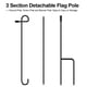 thumbnail image 4 of Bearachild Garden Stand Iron Home Yard Holder Poste de césped al aire libre con tope de resorte Jardín y Patio, 4 of 6