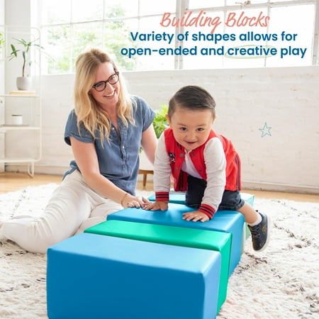 ECR4Kids SoftZone Big Foam Building Blocks, Contemporary, 7-Piece
