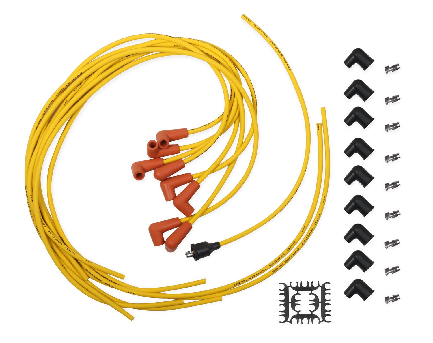 Universal Accel Spark Plug Wire Set 8033; Spiral Core Vari-Angle HEI Male