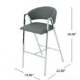 thumbnail image 6 of Noble House Modern Leather 28.25 Inch Barstool,Grey, 6 of 7