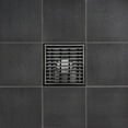 SereneDrains 304 Stainless Steel 4 Inch Square Matte Black Shower Drain ...