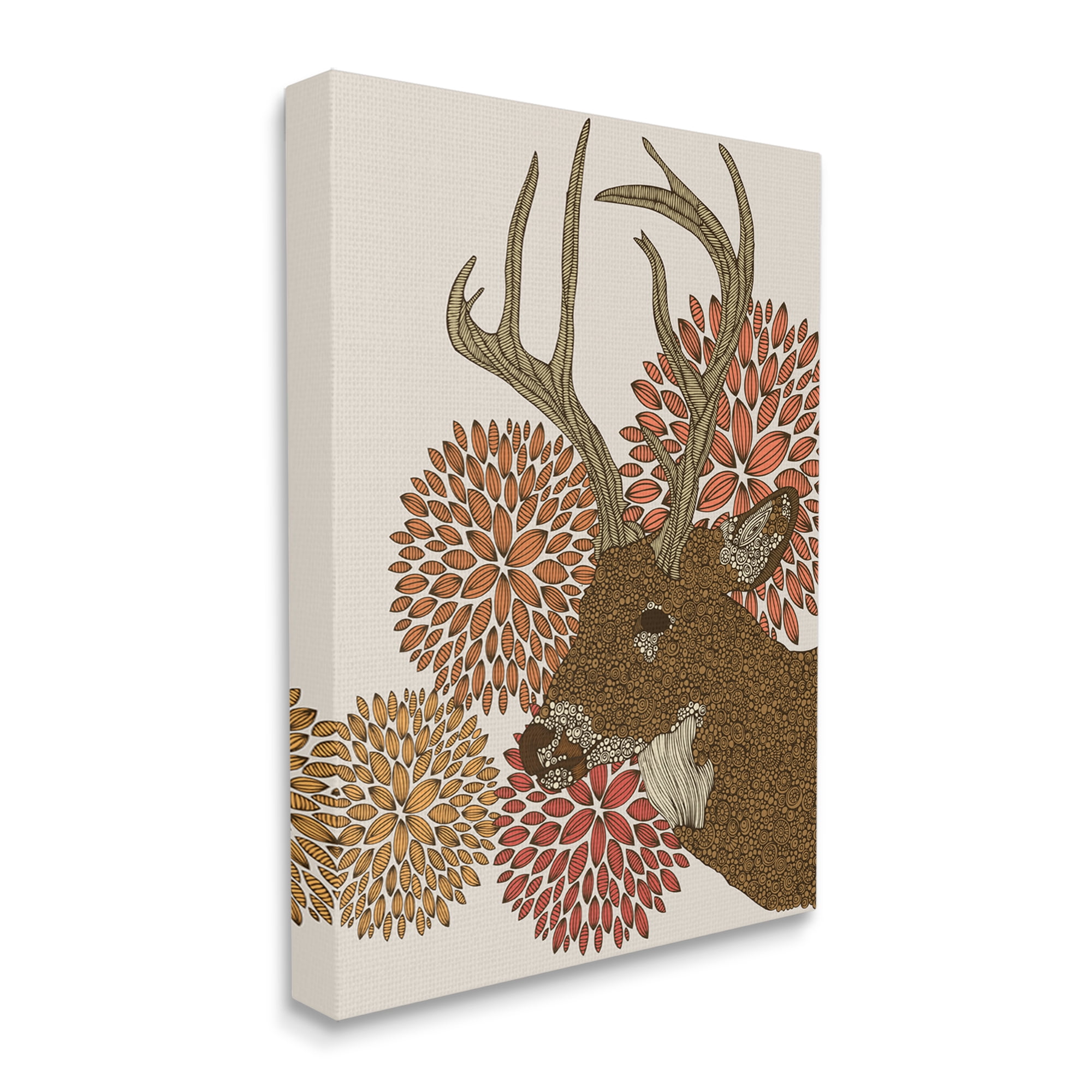 Stupell Industries Buck Deer Abstract Wildlife Botanical Intricate Patterns Graphic Art Gallery Wrapped Canvas Print Wall Art, Design by Valentina Harper