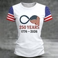 thumbnail image 2 of MEICHEN Women's 1776-2026 Usa Flag Print 250th Anniversary Tops Short Sleeve Graphic Tees 4th of July Patriotic Blouses Round Neck T Shirt, 2 of 4