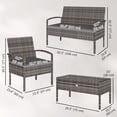 thumbnail image 3 of Outsunny 4 Piece Patio Furniture Set Rattan Outdoor Conversation Set, 3 of 10