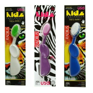 Radius - Toothbrush Kidz, Right Hand Very Soft, kids age 6  - 3 Packs