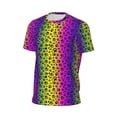 thumbnail image 6 of Wukai Animal Paw Rainbow Print Men's Short-Sleeved Mesh T-Shirt,Quick-Dry Short Sleeve Workout T-Shirt-6X-Large, 6 of 8