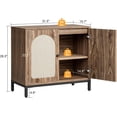 thumbnail image 3 of Ourlova Buffet Cabinet with Storage Kitchen Storage Cabinet with Rattan Doors, Accent Cabinet with Adjustable Shelf, Boho Accent Liquor Bar Console Cabinet, 3 of 7