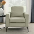 thumbnail image 2 of Corduroy Accent Sofa Chair, Modern Square Armchair with Metal Legs, Comfy Upholstered Reading Chair for Living Room, Bedroom, Apartment, Beige, 2 of 7