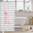 thumbnail image 3 of Manfei Pink Ribbon Bowknot Shower Curtain 72Wx78L,Initial Lettering L Bath Curtain, 3 of 5