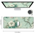 thumbnail image 2 of nygtbtfer Multifunctional PU Leather Office Desk Pad with + Mouse Pad, Extended Large Non Slip Ultra Thin Waterproof Desk Writing Mat (Chinese Flower) 31.5x11.8 in, 2 of 6