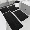 thumbnail image 1 of Juego de alfombras de baño YIHOUSE de espuma viscoelástica negra, 5 piezas, 1 of 8