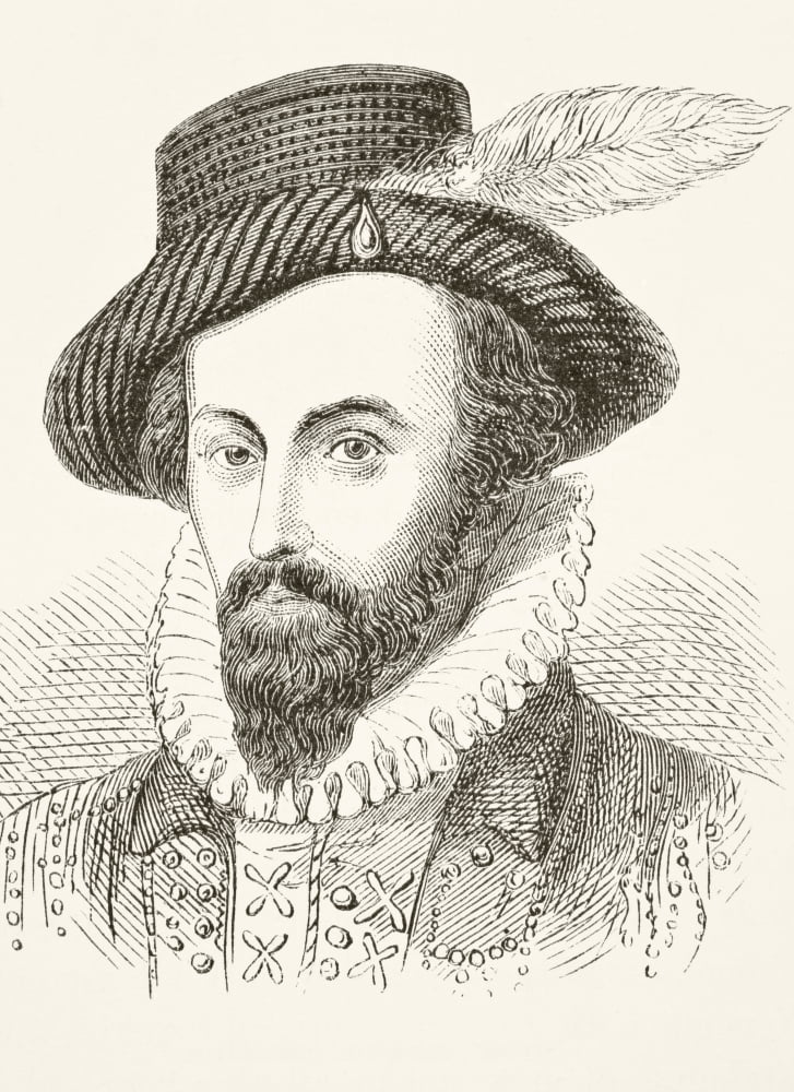 Sir Walter Raleigh Circa 1554 To 1618 English Adventurer And Writer From The National And Domestic History Of England By William Aubrey Published London Circa 1890 Canvas Art - Ken Welsh Design Pics