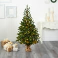 thumbnail image 2 of Nearly Natural 5' Flocked Fraser Fir Artificial Christmas Tree, Prelit with 300 Warm White Lights, 2 of 5