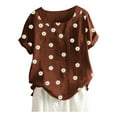 thumbnail image 1 of Leutsin T-Shirt Ample Décontracté d'Été pour Femme à Col Rond et Manches Courtes à Imprimé Floral, 1 of 3