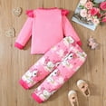thumbnail image 5 of Ccpelsie Cute Girl Clothes Long Sleeve Print Sweatshirt Top and Pants Set Toddler Girl Fall Outfits for Kid(Pink,7-8 Years), 5 of 8