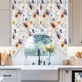 thumbnail image 4 of Pink Purple Swag Curtain Valance for Windows, Yellow Floral Abstract Watercolor Country Floral Window Treatments Short Swag Topper for Kitchen Windows Bathroom Bedroom, 36"x63", 4 of 8