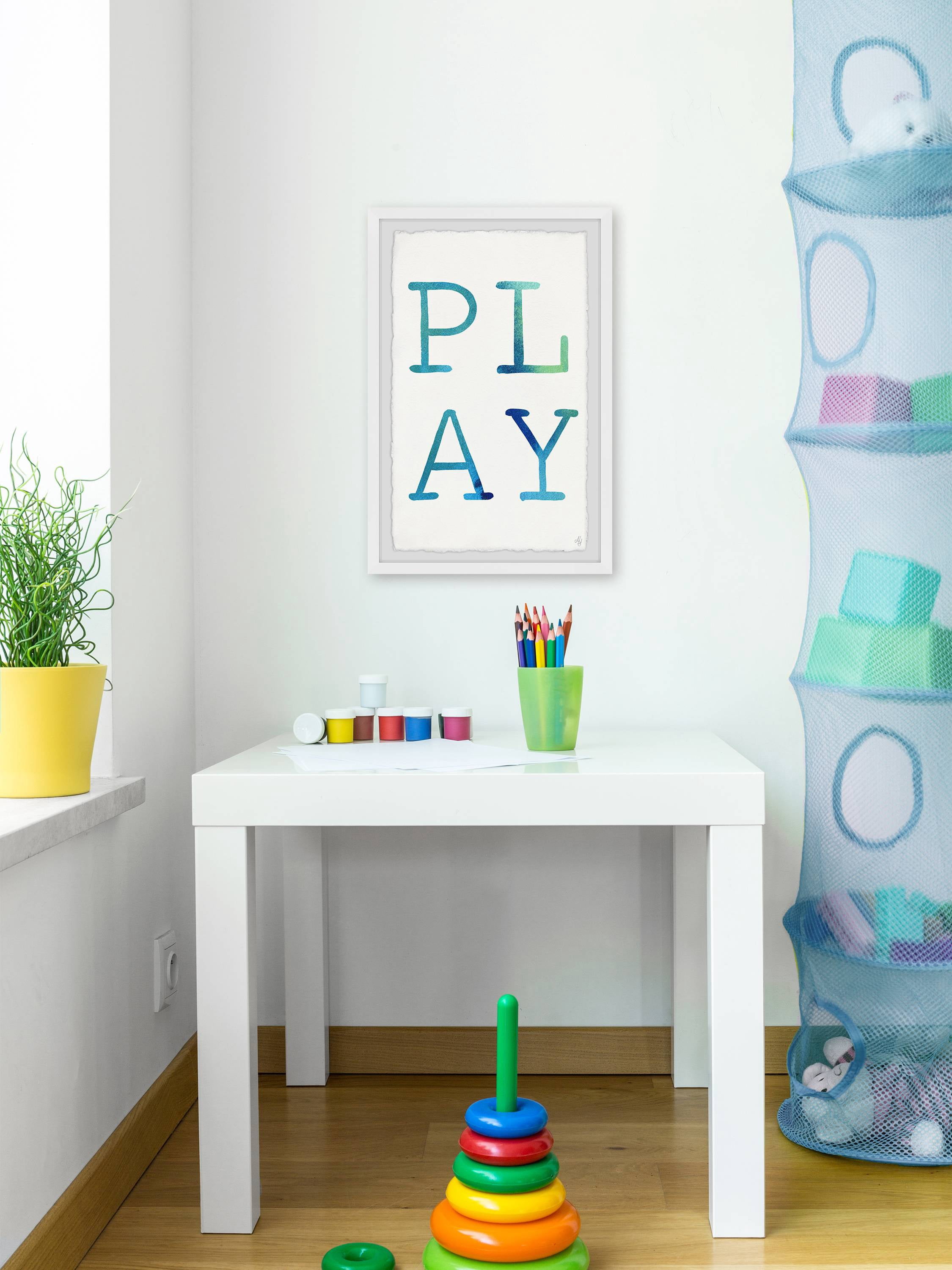 Marmont Hill Blue Play Framed Wall Art