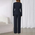 thumbnail image 6 of Xingpeng Women's Wide Leg Pants Suit Set 2026 Fall Business Casual Blazer and Trousers with Pockets Two Piece Dark Blue L, 6 of 9