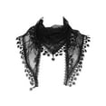thumbnail image 1 of INSPIRAR CHIC Chalinas de Encaje Floral Mantilla, Chal de Triángulo con Borlas de Crochet, Cubierta de Cabeza para la Iglesia Catedral, Velos de Novia 55.1x17.7" Negro, 1 of 5