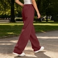 thumbnail image 6 of YODETEY Women's High Waist Drawstring Baggy Wide Leg Sweatpants,Women’s Wine,Size S-3XL, 6 of 8