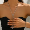 thumbnail image 3 of NICKSUN Lariat Gold Necklace for Women Dainty Long 14K Gold Plated Y-Shaped Choker Necklace Trendy Simple Layered Necklaces Jewelry for Women Gift, 3 of 11