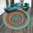 thumbnail image 2 of Boho Round Rug 16Inches Small Round Area Rug Non-Slip Round Bathroom Rug Washable Throw Rugs for Bedroom Oriental Distressed Round Kitchen Office Circle Rug Round Carpet for Living Dining Room Sofa, 2 of 2