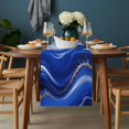 thumbnail image 2 of Blue Waves Abstract Table Runner - 36 Inch Long, Kitchen Dining Table Runner Dresser Scarves, Ocean Fluid Gradient Luxury Farmhouse Decor for Coffee Tables Wedding Party Banquet, 2 of 8