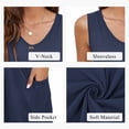 thumbnail image 5 of OutfitShow Women Summer Dresses V Neck Sleeveless Casual Flowy Sundresses Button Floral Midi Dress with Pockets, 5 of 7